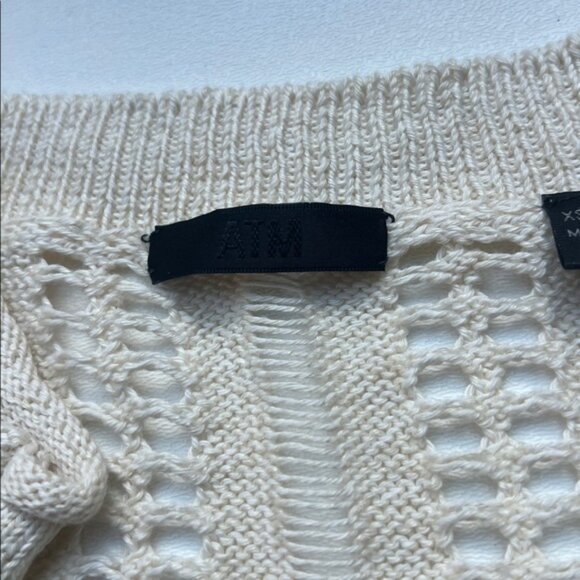 ATM Anthony Thomas Melillo sweater Ivory Knit Long Sleeve office professional XS - Picture 5 of 10